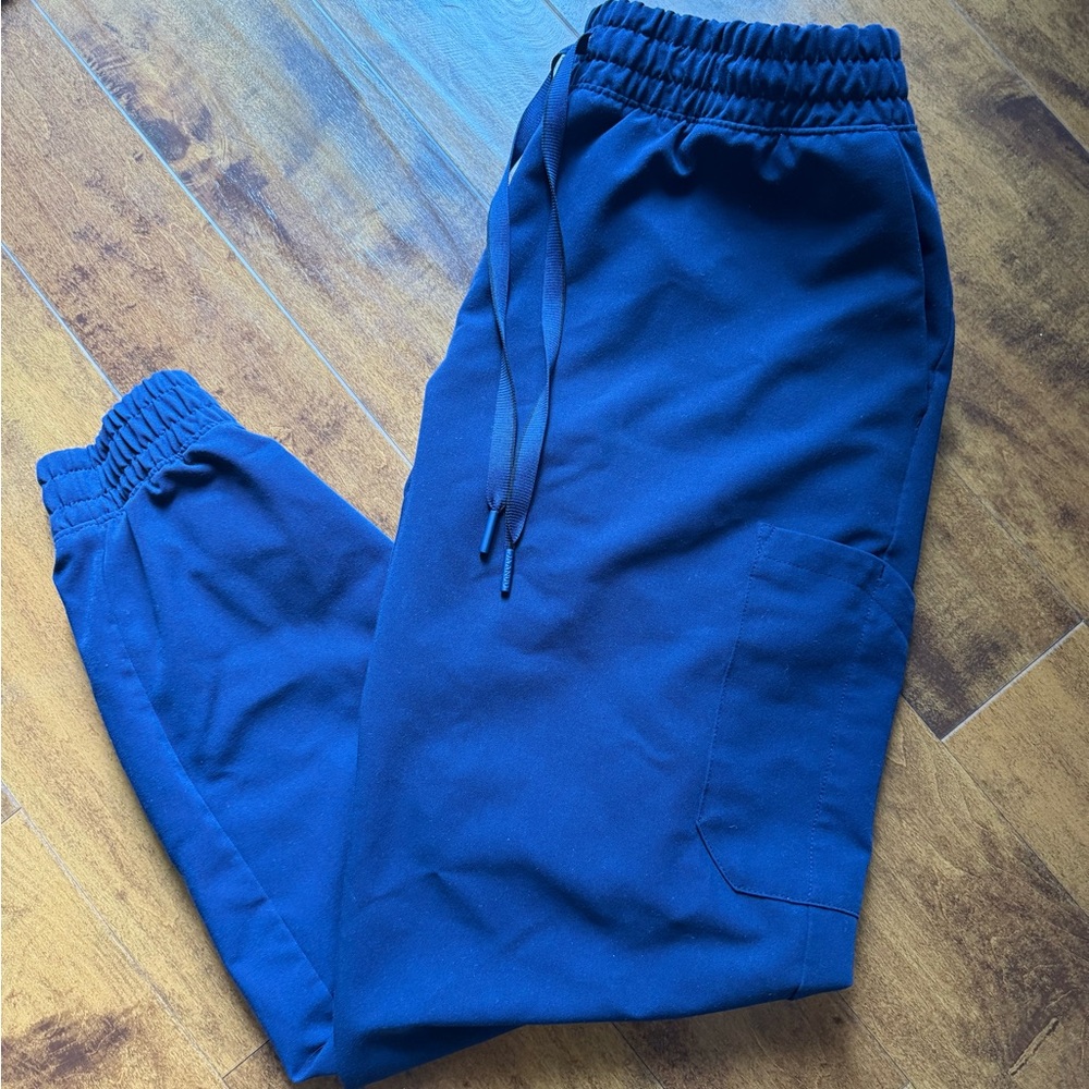 Jaanuu Women’s Navy Scrub Pants Elastic Waistband Lightweight